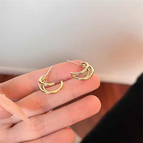 Simple Design Metal Rings Earrings