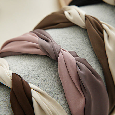 Crossed Two-color Satin Hairbands
