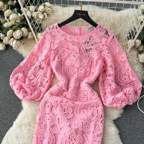 French Style Embroidery Lace Dress