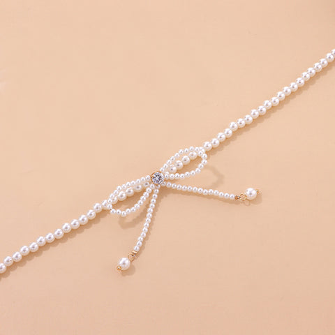 Fairy Pearl Tassel Bow Necklace