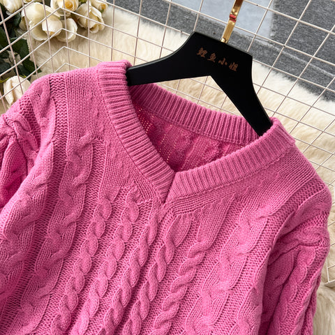 Twisted Sweater&Fishtail Skirt 2Pcs