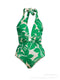 Floral Halter One-piece Swimwear&Wrap Skirt