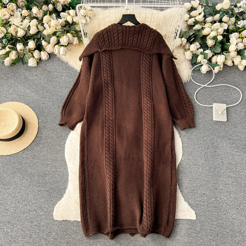Chic Solid Color Knitted Coat