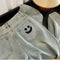 Smiley Embroidered Padded Jeans