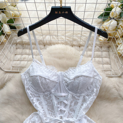 Sexy White Lace White One-piece Lingerie