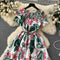 Rustic Style Waist-slimming Floral Dress