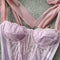 Chic Pink Lace Fishbone Camisole