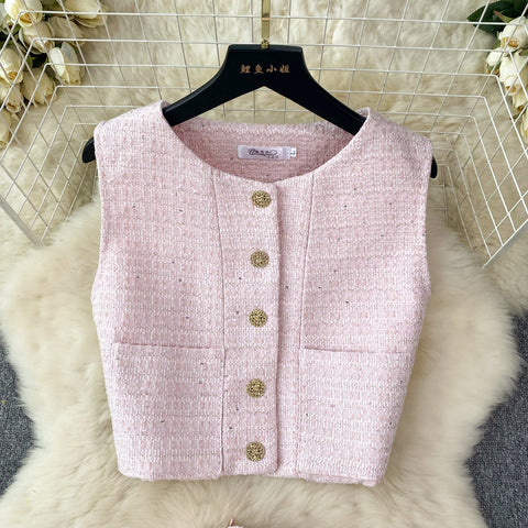 Candy Color Vest&Skirt Knitted 2Pcs
