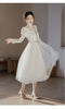 Fairy Square Neck White Mesh Dress