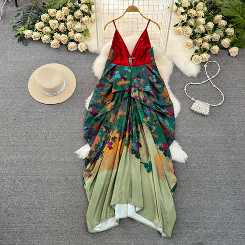 Classical Oriental Floral Slip Dress