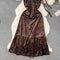 Vintage V-neck Velvet Halter Dress