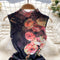 Vintage Slim-fit Sleeveless Floral Dress