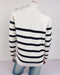 Turtleneck Striped Sweater with Studded Button