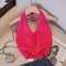 Solid Color Knitted Halter Top