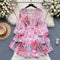 Premium Lace-up Fairy Floral Dress