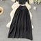 Bow Camisole&Half-body Skirt Black 2Pcs