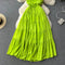 Fluorescent Green Backless Slip Dress