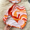 Wrap Top&Printed Skirt 2Pcs Set