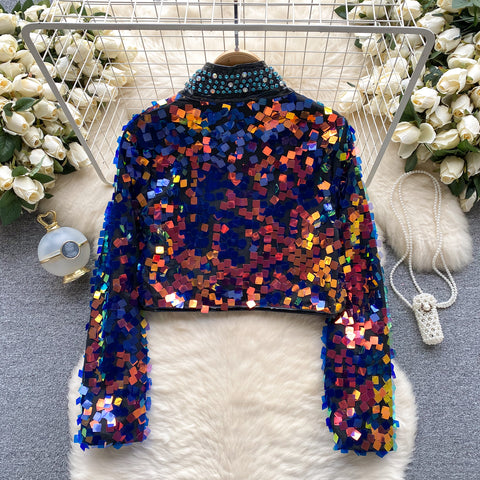 Colorful Sequin Beaded Short Jacket
