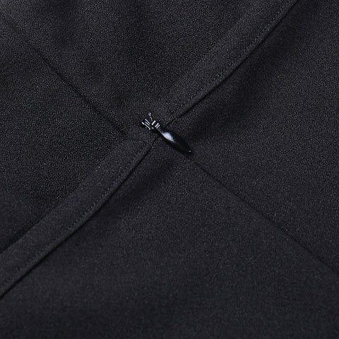 Ruffle Neckline Fishbone Halter Dress