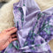 Lace-up Purple Floral Slip Dress