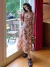 Vintage Zipped Floral Chiffon Dress