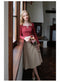 Elegant Tweed Pleated A-line Skirt