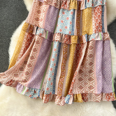 Colorful Patchwork Half-body Skirt
