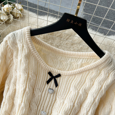 Ruffled Sweater&Split Skirt Knitted 2Pcs