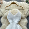High-waist Pleated White Chiffon Dress