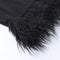 Furry Hem Patchwork Black Dress