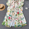 Ethnic Style Flared Sleeve Floral Dress