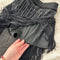 Rhinestone Studded Top&Tassel Skirt 2Pcs