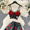 Lace Camisole&Floral Skirt 2Pcs Set