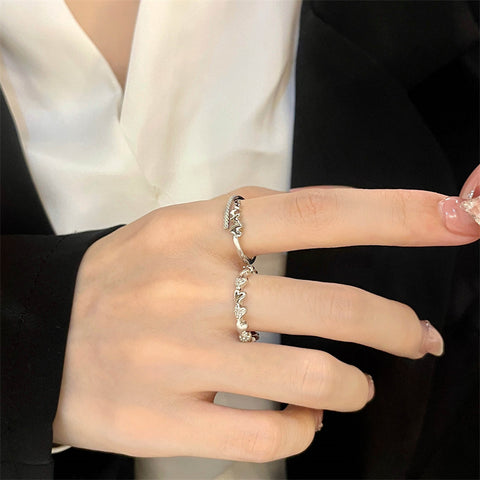 Openwork Heart-shaped Alloy Ring