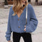 Deep V-neck Solid Color Cardigan