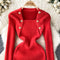 Elegant Hip-wrapping Knitted Dress