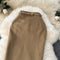 Solid Color Woolen Half-body Skirt