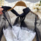 Lace Patchwork Bow-tie Black Dress