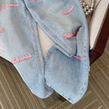 Embroidered Monogram Straight-leg Jeans