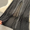 Glossy Rhinestone Studded Black Dress