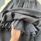 Single-breasted Ruffled Black Dress