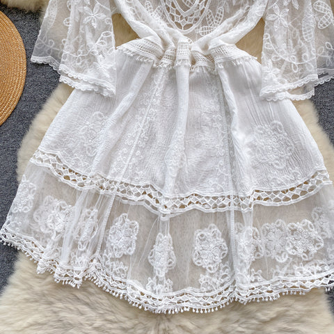 Sweetie See-through Crochet Lace Dress