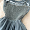 Vintage Denim Pleated Slip Dress
