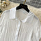Denim Dress&Distressed White Blouse 2Pcs