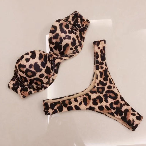 Leopard Print Bust Bikini