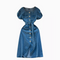 Lace-up Square Collar Denim Dress