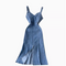 Chic Waist-slimming Denim Slip Dress