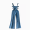 Niche Hollowed Wide-leg Denim Jumpsuits