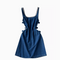 Rhinestone Neckline Denim Slip Dress